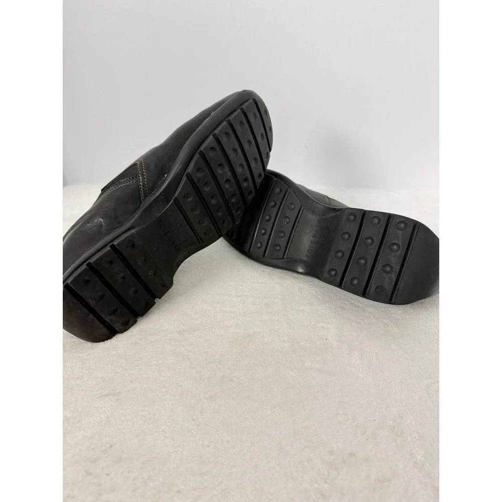 Cole Haan Zeno Split Toe Slip On Loafers Mens 11.5 Black Leather Dress Shoes - Picture 6 of 8